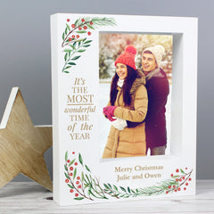 Personalised 'Wonderful Time of The Year Christmas' 5x7 Box Photo Frame