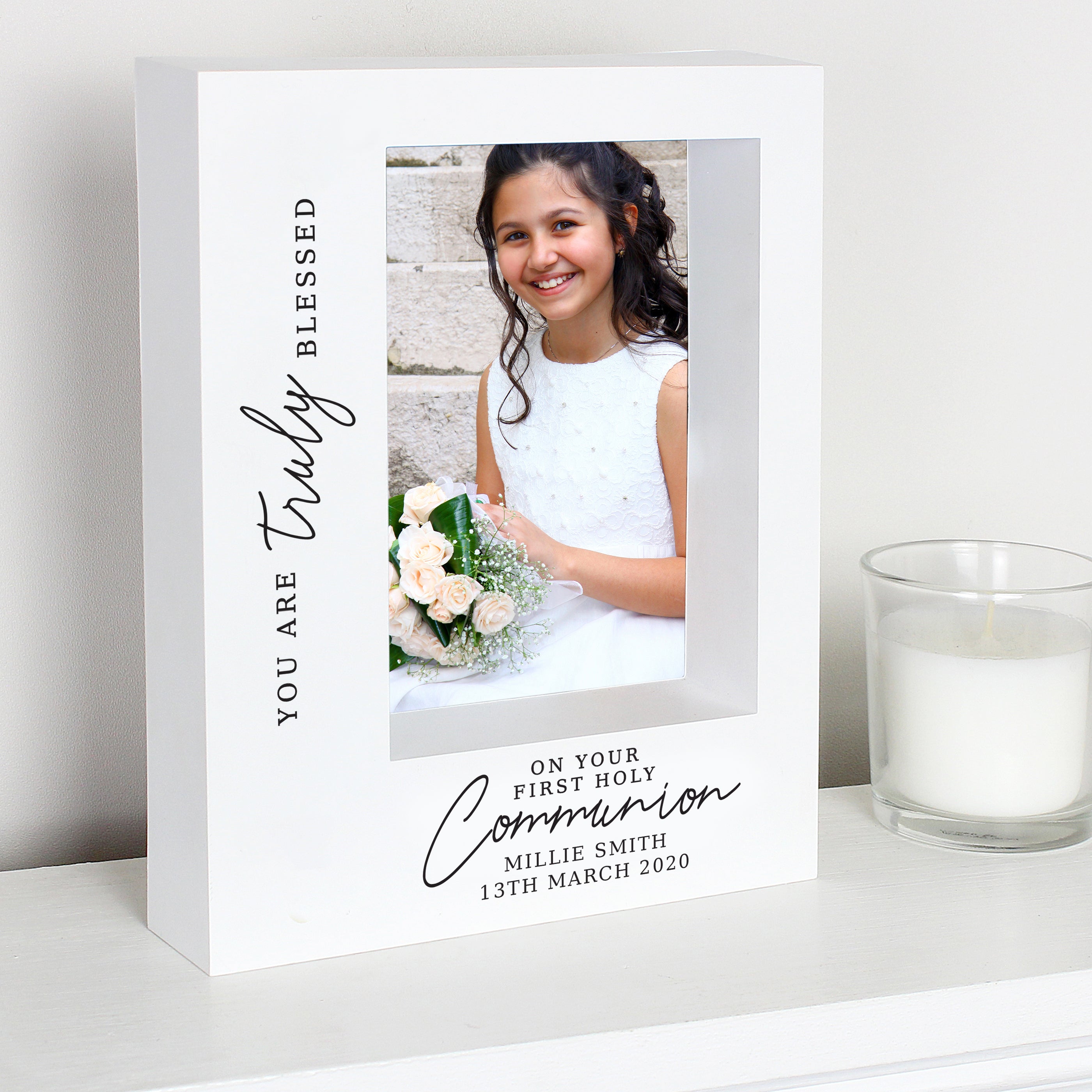 Personalised 'Truly Blessed' First Holy Communion 5x7 Box Photo Frame