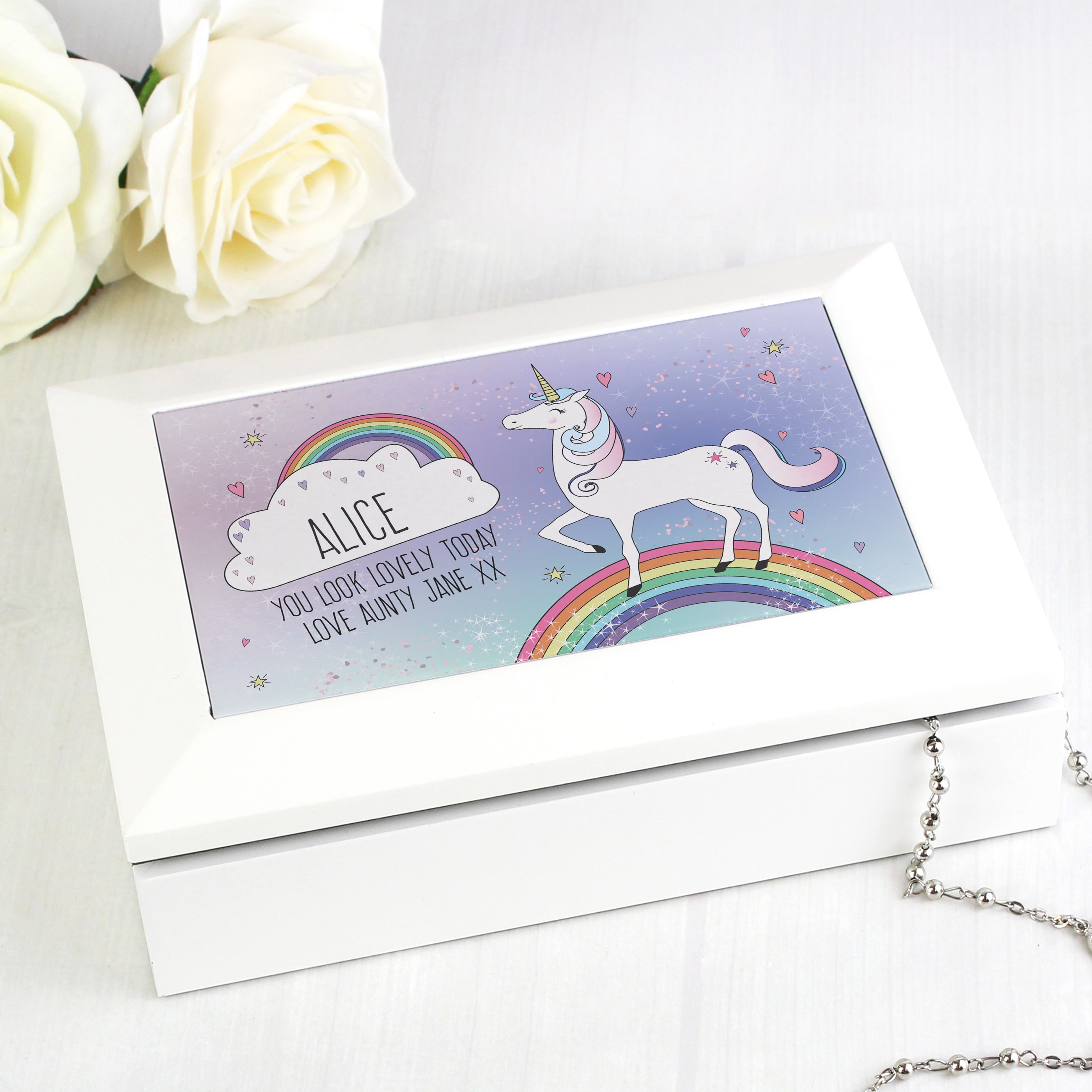Personalised Unicorn Jewellery Box