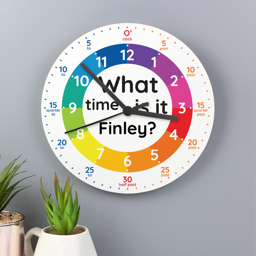 Personalised What Time Is It? Wooden Clock