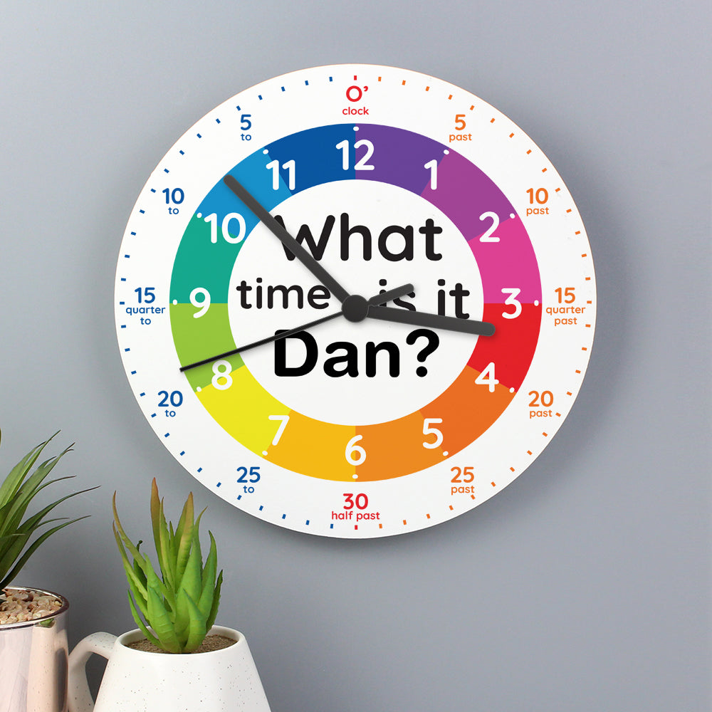 Personalised What Time Is It? Wooden Clock
