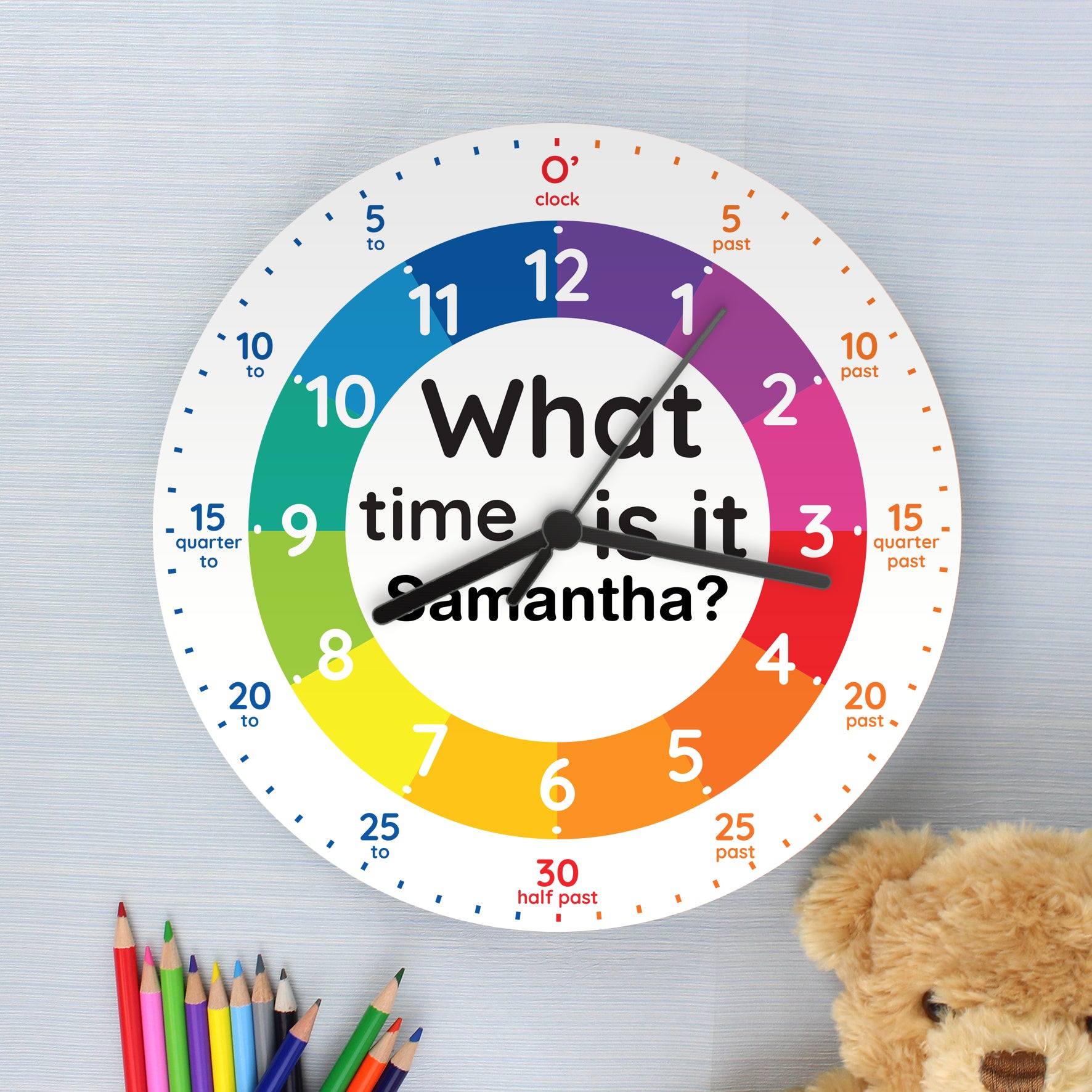 Personalised What Time Is It? Wooden Clock