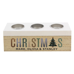Gift Original Personalised Christmas Tree Triple Tea Light Box