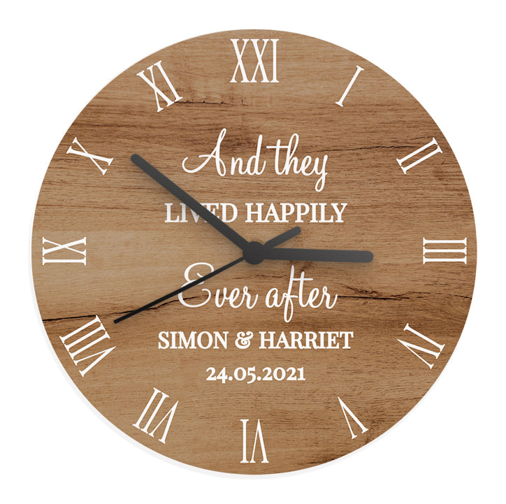 Personalised Free Text Wood Effect Clock