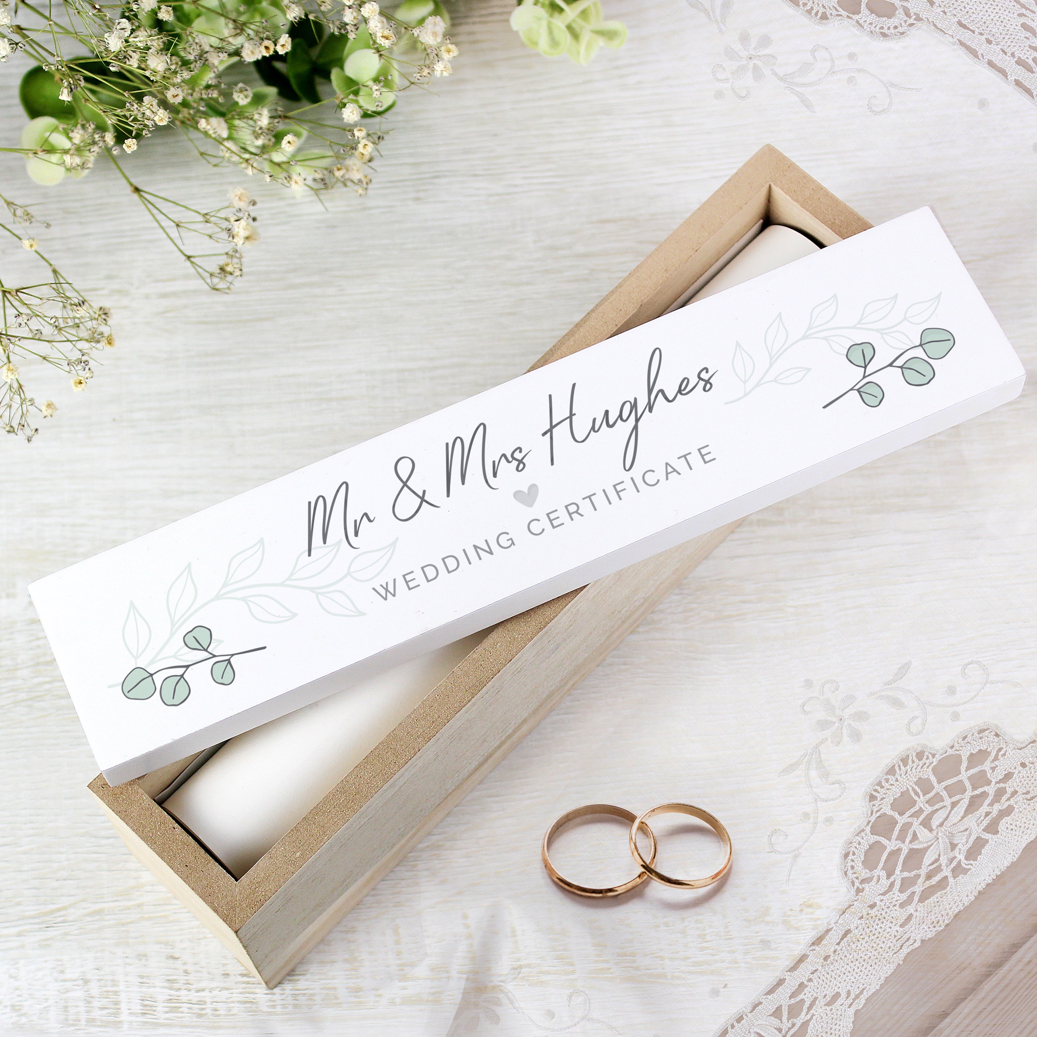 Personalised Eucalyptus Wooden Certificate Holder Life Style Photo